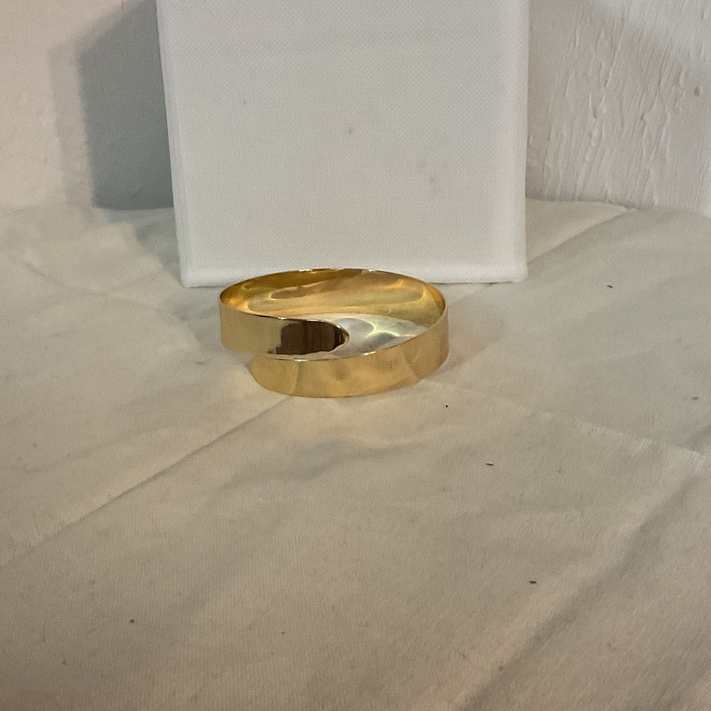 Sale! Gold Tone S-Shaped Open Arm Cuff, Size OS